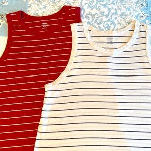 OLD NAVY - Set of 2 Sleeveless Striped Tops in Size Large